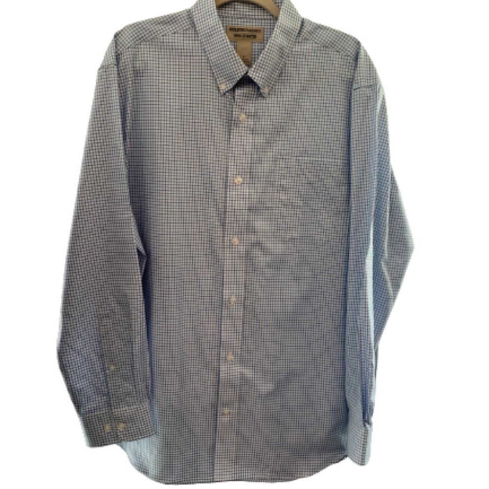 Duluth Trading Co Long Sleeve Wrinkle Fighter Plaid Large Men's Button Down NWOT